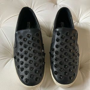 MICHAEL Michael Kors black studded size 7 slip-on sneakers